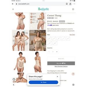 NEW‎ IN PACKAGE BELLEFIT POSTPARTUM CORSET THONG